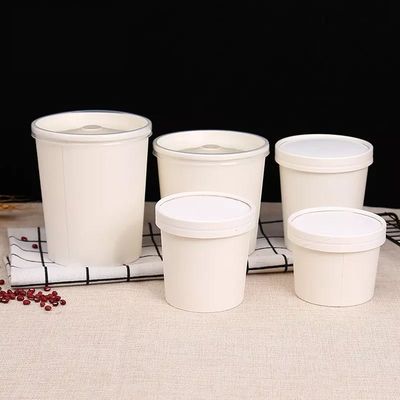 السوائل الباردة تزيل BPA الحرة حساء المعكرونة طباعة مخصصة ورقة بيضاء يمكن التخلص منها وعاء