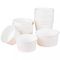 حاويات تخزين طعام بيضاء شديدة التحمل سعة 24 أونصة مع أغطية ورقية ذات فتحات تهوية