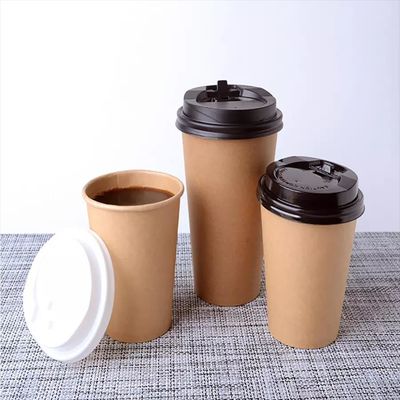 كرافت PE طلاء يمكن التخلص منها أكواب القهوة الورقية القابلة للتحلل الحيوي للشرب الساخن